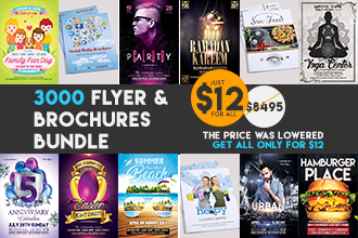 3000 Premium PSD Flyers & Brochures Bundle just for $12!